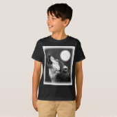 Wolf Howling auf dem Mond T-Shirt (Vorne ganz)