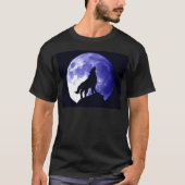 Wolf Howling auf dem Mond T-Shirt (Vorderseite)