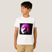 Wolf Howling auf dem Mond T-Shirt (Vorne ganz)