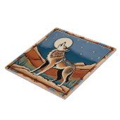 Wolf Howling auf dem Moon Southwestern Style Südwe Fliese (Seite)