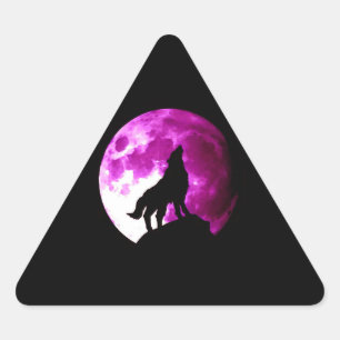 Wolf Howling auf dem Moon Triangle Sticker