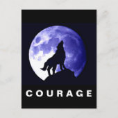 Wolf Howling auf Moon Courage Motivierend Postkarte (Vorderseite)