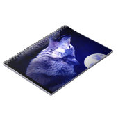 Wolf Howling bei Blue Moon Notebook Notizblock (Linke Seite)