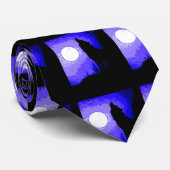 Wolf Howling bei Moon Custom Krawatte (Gerollt)
