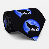 Wolf Howling bei Moon Neck Tie Krawatte (Gerollt)