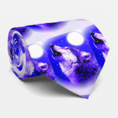 Wolf Howling bei Moon Neck Ties Krawatte (Gerollt)