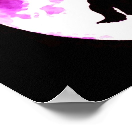 Wolf Howling bei Moon Poster Print (Ecke)