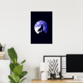 Wolf Howling bei Moon Poster Print - Wolf Poster (Heimbüro)