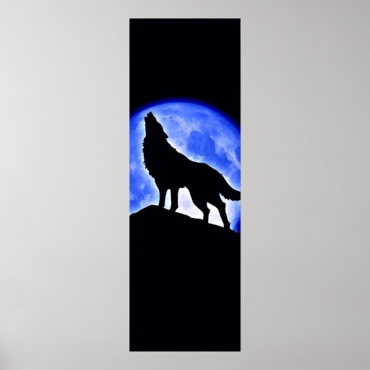 Wolf Howling bei Moon Poster - Wolf Poster (Vorne)