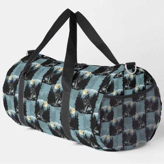 Wolf Howling beim Moon-Muster-Design Duffle Bag