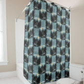 Wolf Howling beim Moon-Muster-Design Duschvorhang