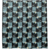 Wolf Howling beim Moon-Muster-Design Duschvorhang (Vorderseite)