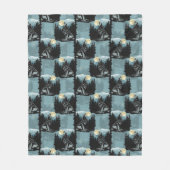 Wolf Howling beim Moon-Muster-Design Fleecedecke (Vorderseite)