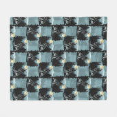 Wolf Howling beim Moon-Muster-Design Fleecedecke (Vorderseite (Horizontal))