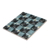 Wolf Howling beim Moon-Muster-Design Fliese (Seite)