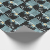 Wolf Howling beim Moon-Muster-Design Geschenkpapier (Ecke)