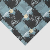 Wolf Howling beim Moon-Muster-Design Seidenpapier (Ausschnitt)