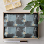 Wolf Howling beim Moon-Muster-Design Seidenpapier (Geschenk)