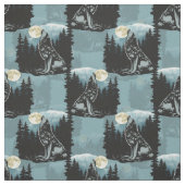 Wolf Howling beim Moon-Muster-Design Stoff (Muster)