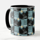 Wolf Howling beim Moon-Muster-Design Tasse