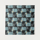 Wolf Howling beim Moon-Muster-Design Wandteppich (Vorderseite (Horizontal))
