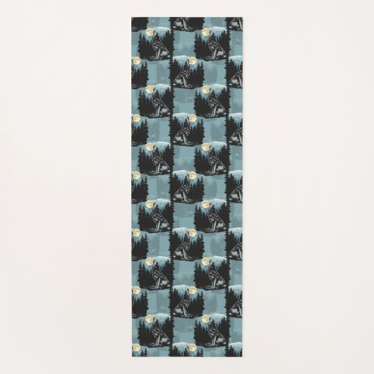 Wolf Howling beim Moon-Muster-Design Yogamatte (Vorderseite)