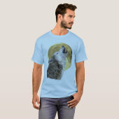 Wolf Howling beim Moon Snow Winter Wildlife Shirt (Vorne ganz)