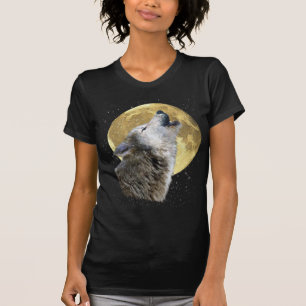 Wolf Howling beim Moon Snow Winter Wildlife Shirt