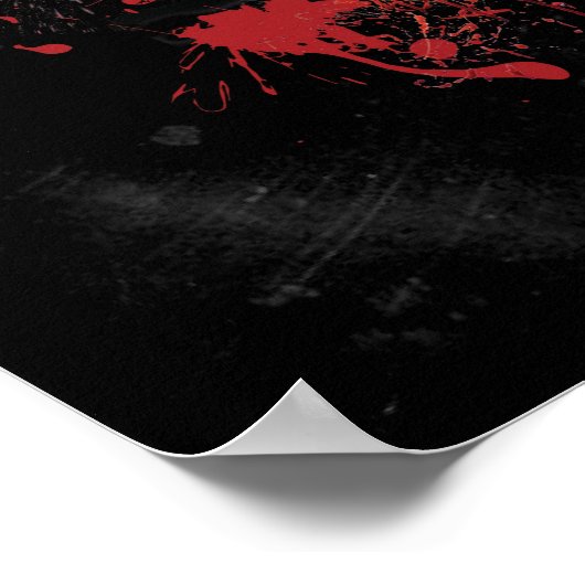 Wolf Howling Blood Red Moon Poster (Ecke)