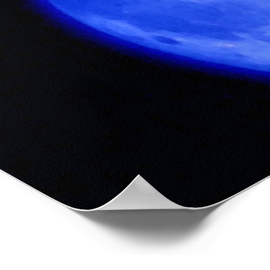 Wolf Howling Blue Full Moon Night Poster (Ecke)