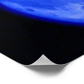 Wolf Howling Blue Full Moon Night Poster (Ecke)