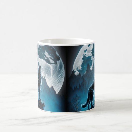Wolf Howling Coffee Tasse (Mittel)