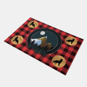 Wolf Howling Full Moon Door Mat Fußmatte (Schrägansicht)