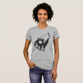 Wolf Howling Full Moon Forest Silhouette T-Shirt (Vorne ganz)