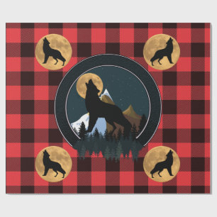 Wolf Howling Full Moon Geschenkpapier