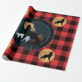 Wolf Howling Full Moon Geschenkpapier (Ungerollt)
