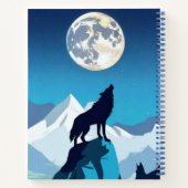 Wolf Howling im Full Moon Journal Notizblock (Rückseite)