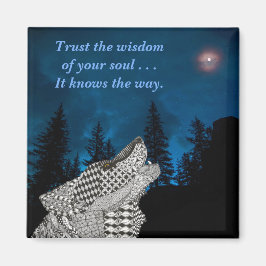 Wolf Howling im Mondmagnet Magnet