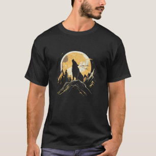 Wolf Howling im Mondnationalpark Alaskan wird T-Shirt
