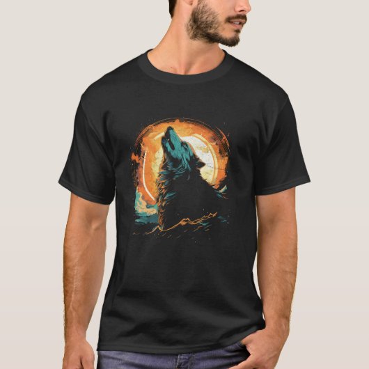 Wolf Howling im Mondnationalpark Alaskan wird T-Shirt (Vorderseite)