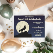 Wolf Howling im Moon Midnight Blue Party Einladung