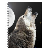 Wolf Howling im Moon-Notebook Notizblock (Vorderseite)