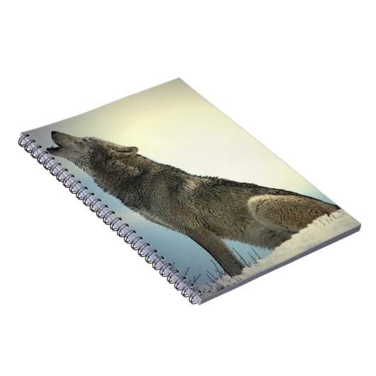 Wolf Howling im Snow-Notebook Notizblock (Rechte Seite)