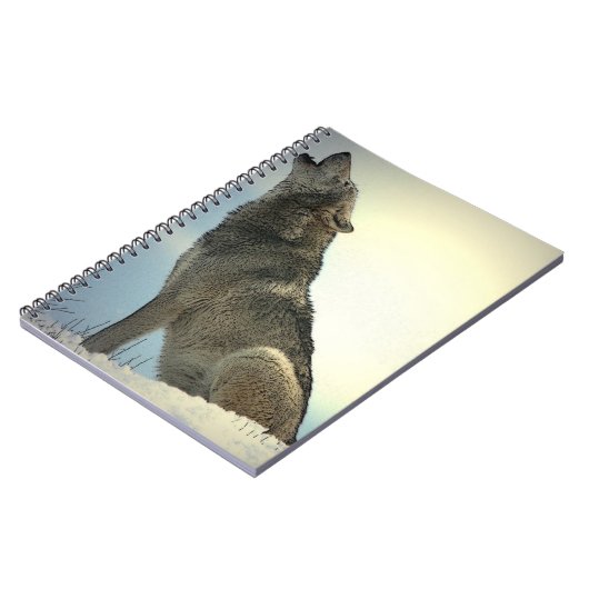 Wolf Howling im Snow-Notebook Notizblock (Linke Seite)