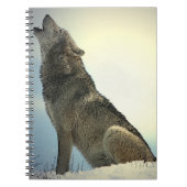 Wolf Howling im Snow-Notebook Notizblock (Vorderseite)