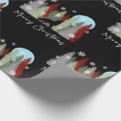 Wolf Howling im Wald frohe Weihnachtsbaumen Geschenkpapier (Ecke)