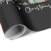 Wolf Howling im Wald frohe Weihnachtsbaumen Geschenkpapier (Rolleneckpunkt)