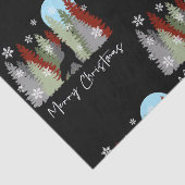 Wolf Howling im Wald frohe Weihnachtsbaumen Seidenpapier (Detail)