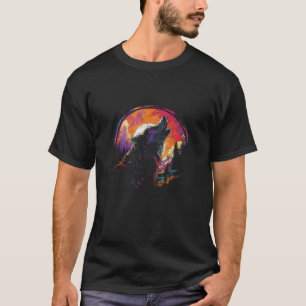 Wolf Howling in der Mondnacht Frauen Alaskan T-Shirt