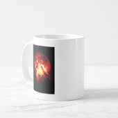 Wolf Howling in der roten Nacht Kaffeetasse (Vorderseite Links)